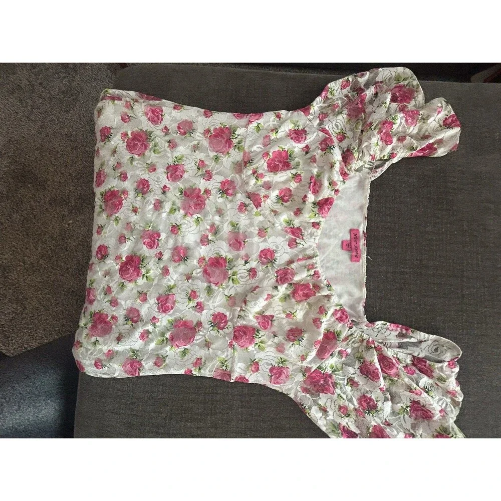 Women Betsey Johnson Goldie Dress Floral Ruffle Babydoll Girly Festival Sz.XL - Picture 11 of 16
